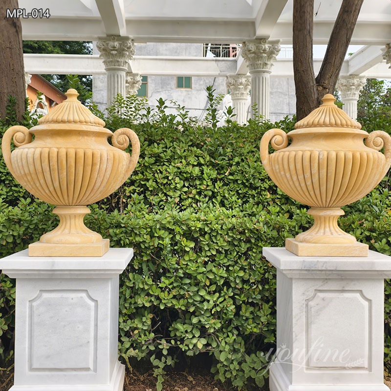 high quality Natural Egyptian Beige marble Planter