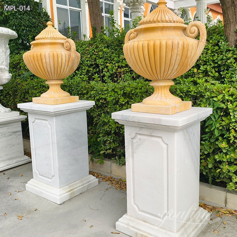 large Natural Egyptian Beige marble Planter