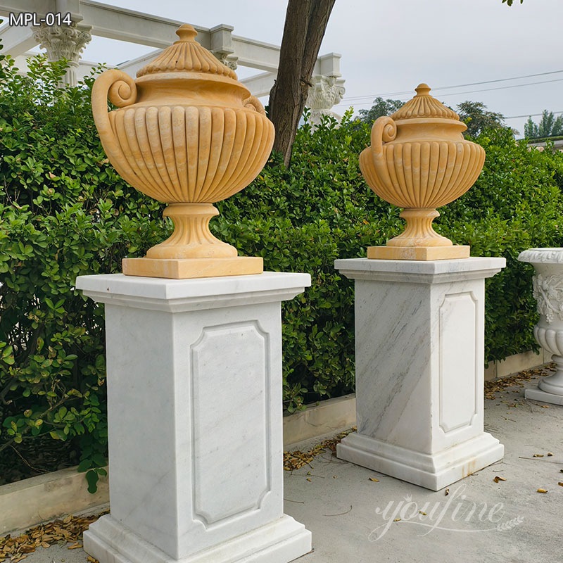 high quality Natural Egyptian Beige marble Planter