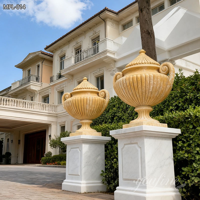 large Natural Egyptian Beige marble Planter