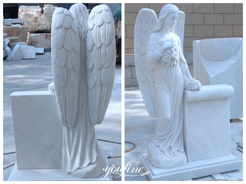 Standing Angel Headstone detail