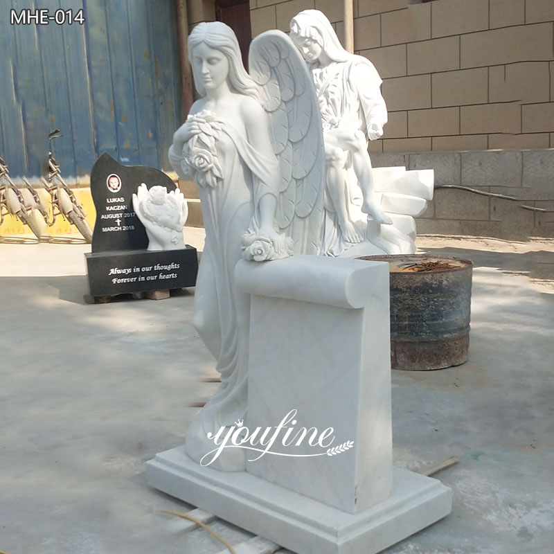Marble Standing Angel tombstone