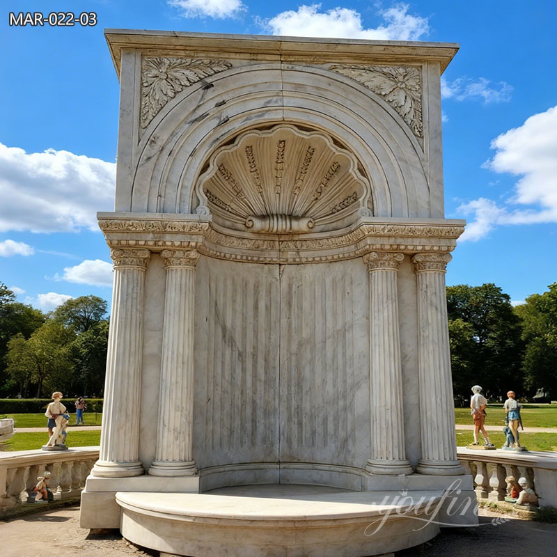 large classic hand carved white marble niche