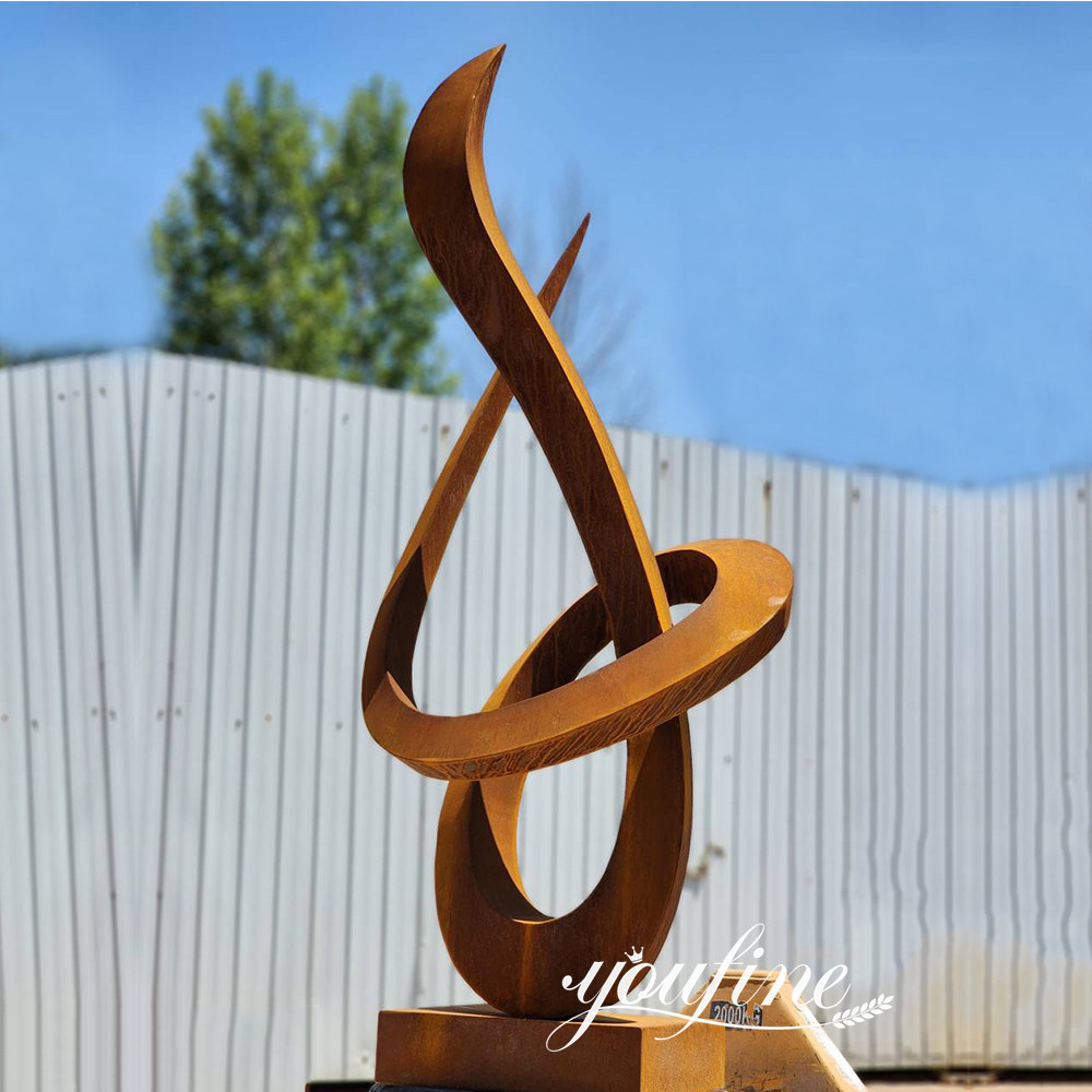 completed corten steel abstract sculpture at YouFine