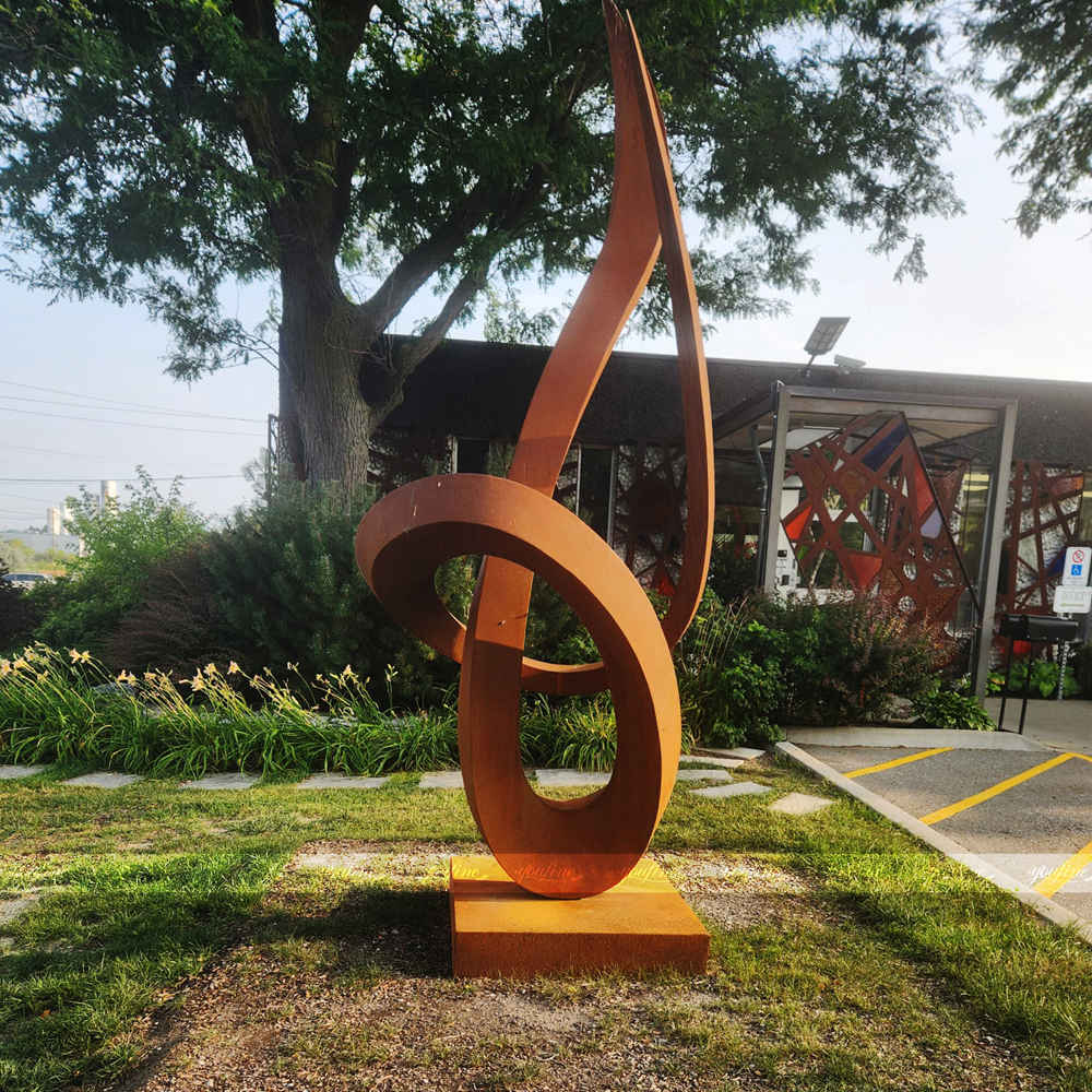 weathering steel garden art sculpture