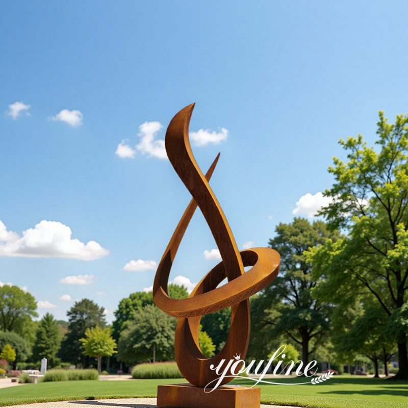 decorative corten steel garden art statue