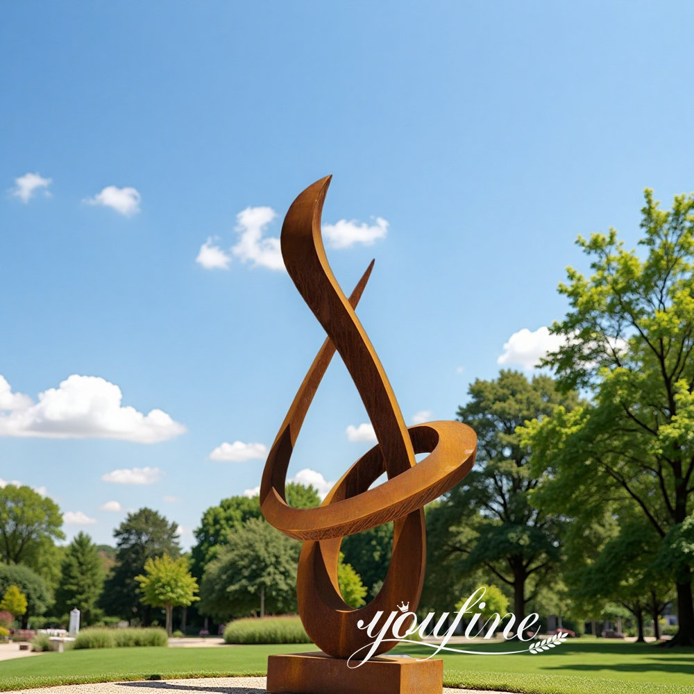 decorative corten steel garden art statue