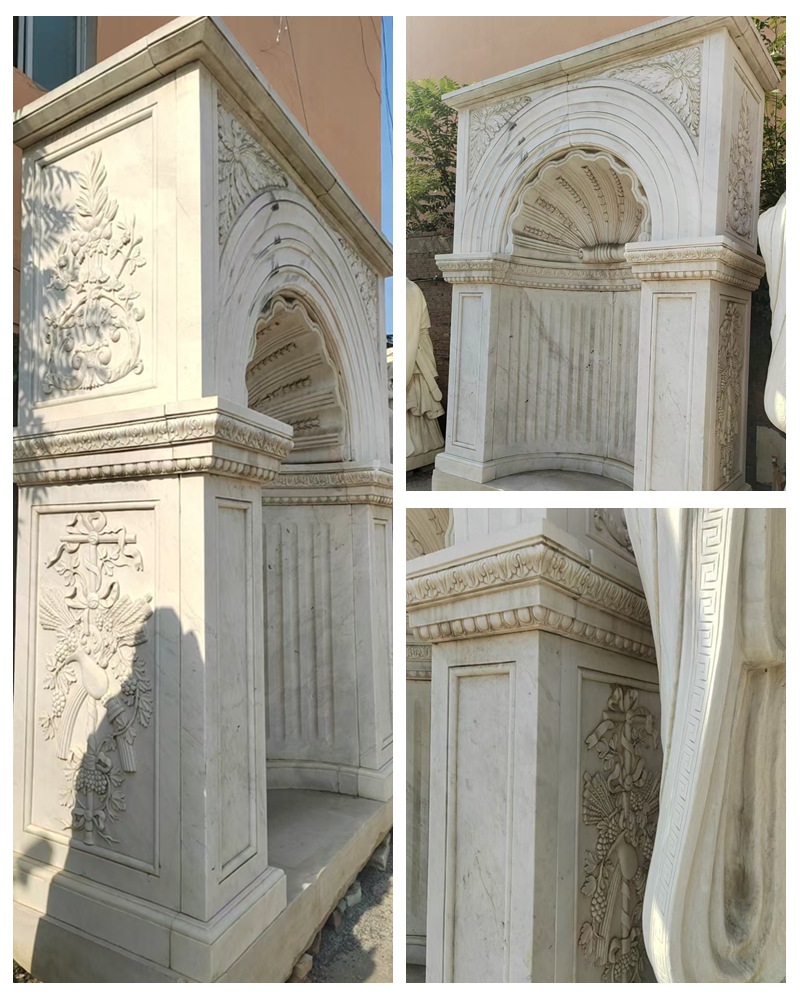 nice details of white marble niche