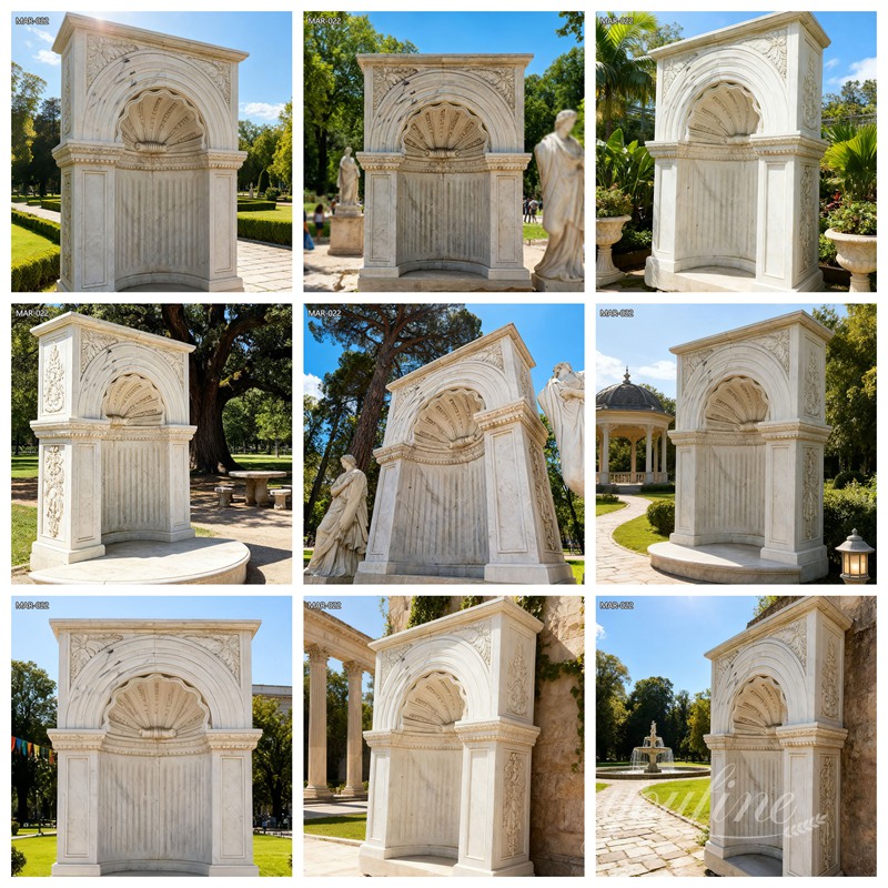 high quality hand carved white marble niche