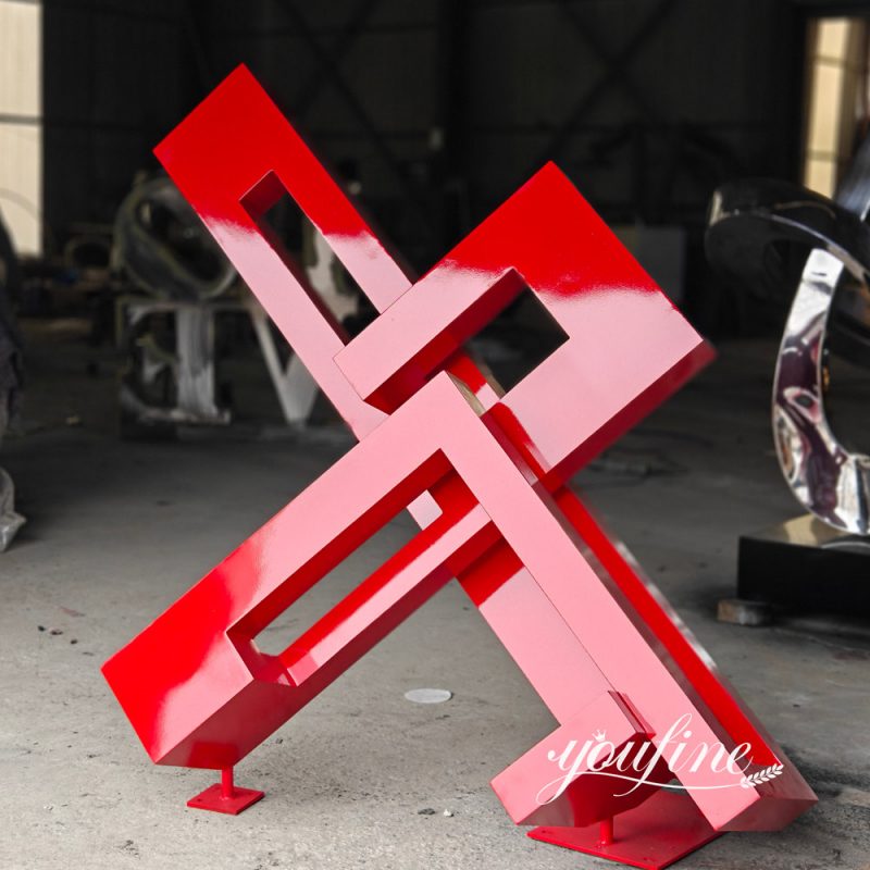 large metal abstract sculpture