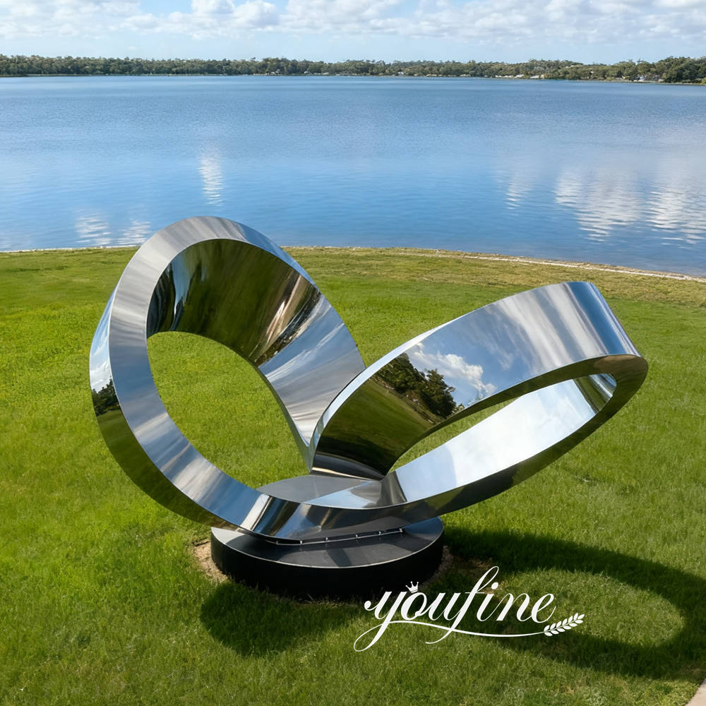 modern stainless steel outdoor sculpture