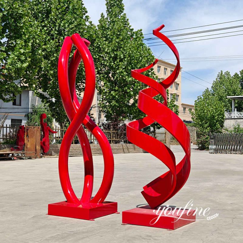 red sculptures