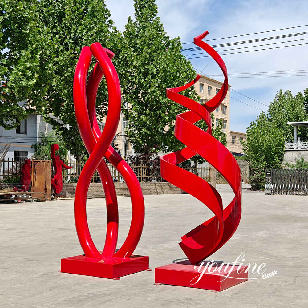 red sculptures