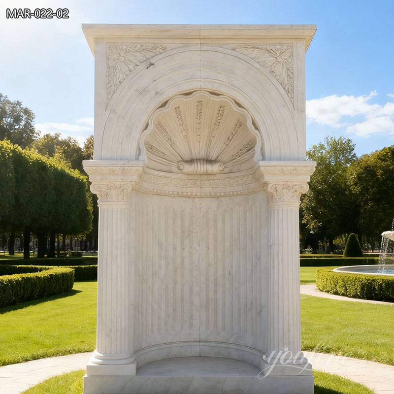 beautiful outdoor hand carved white marble niche
