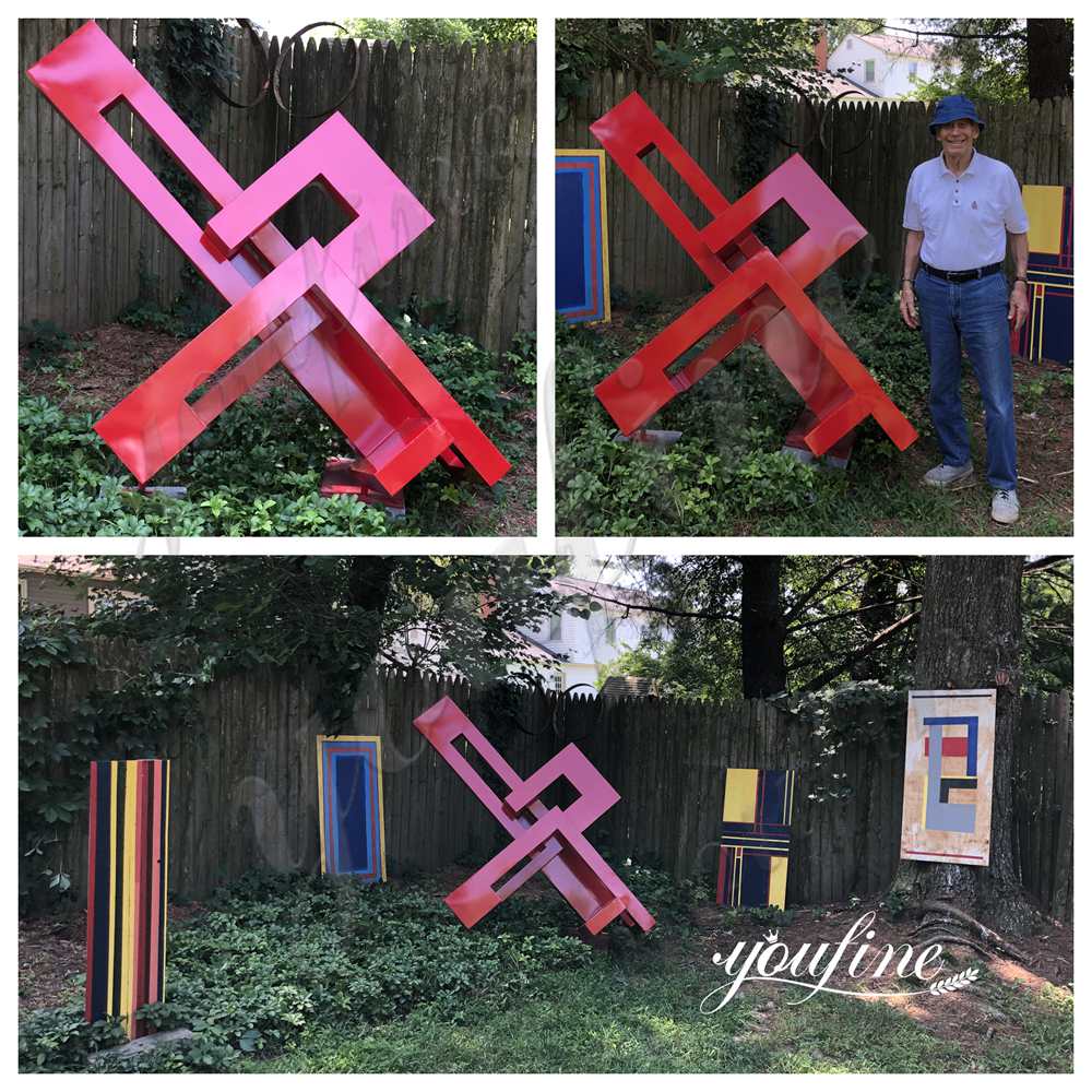 red abstract sculpture feedback