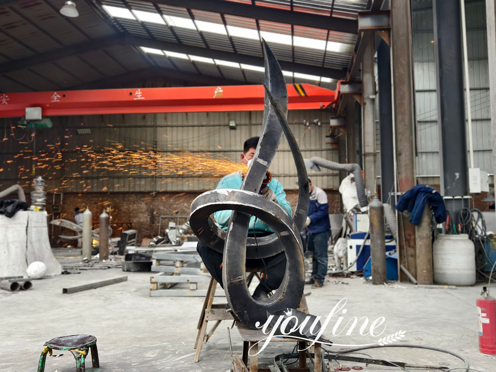 metal sculpture in production