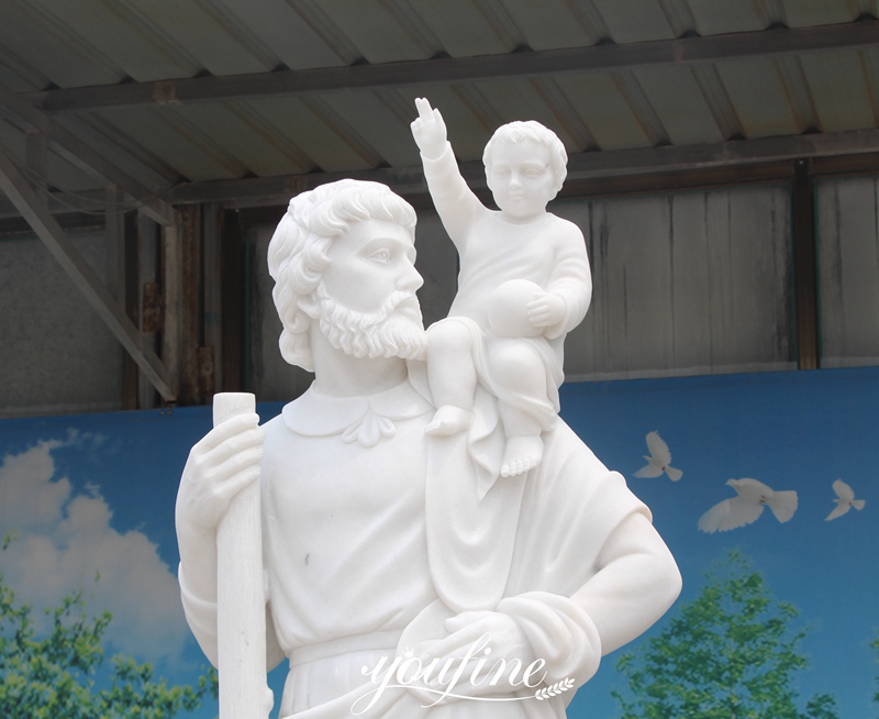 white Marble St Christopher Statue