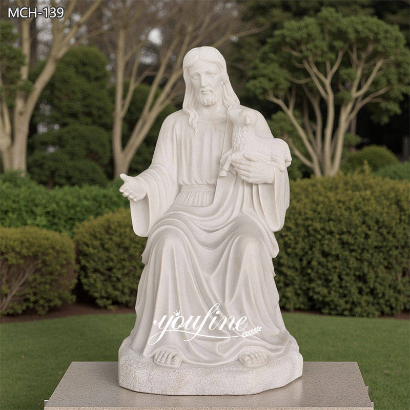 Life Size Marble Sitting Jesus