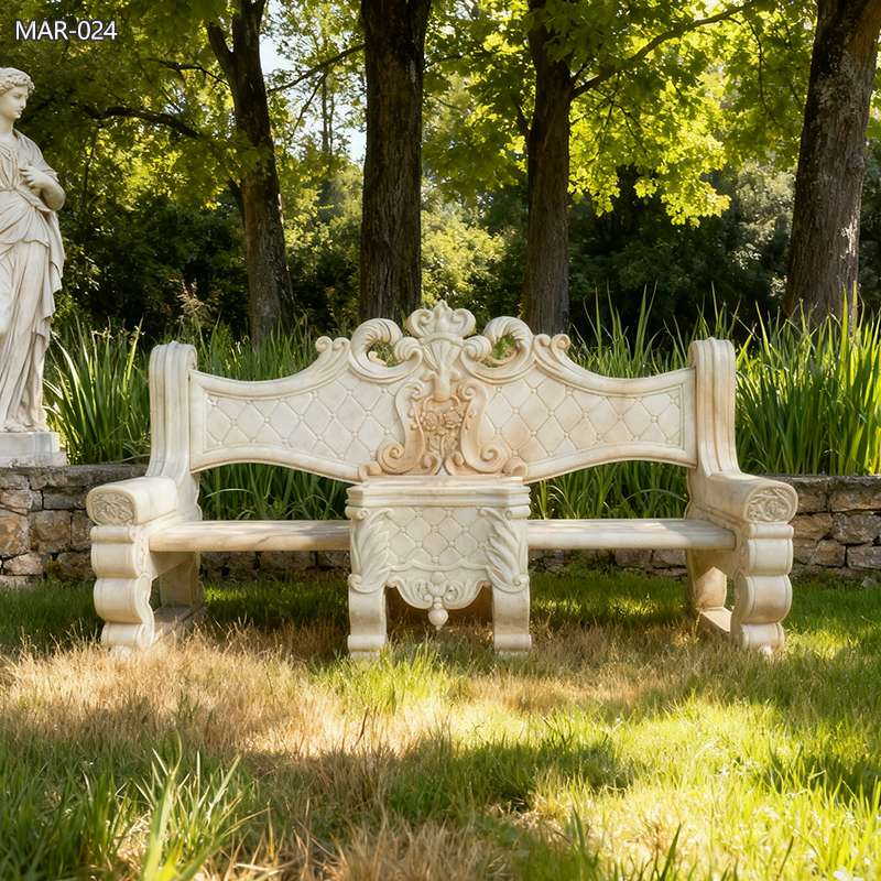 beautiful large Natural Marble Beige Bench