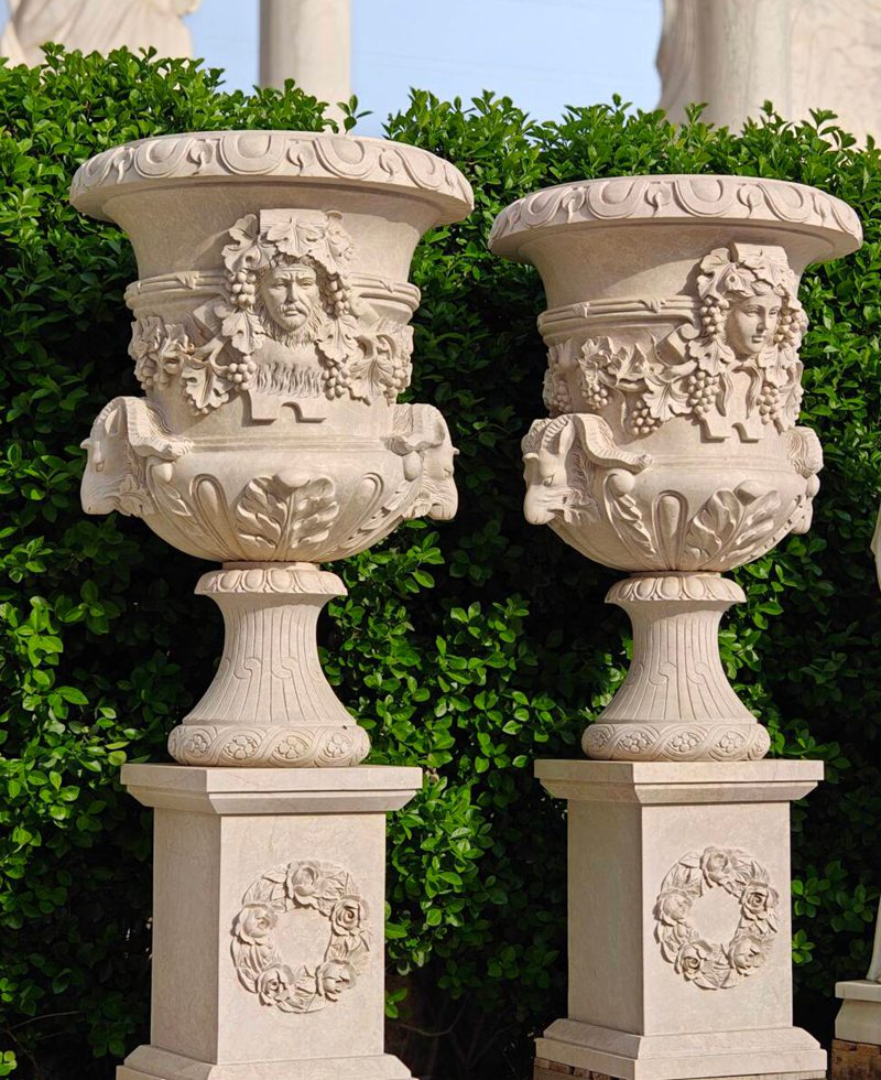 hand carved marble planter