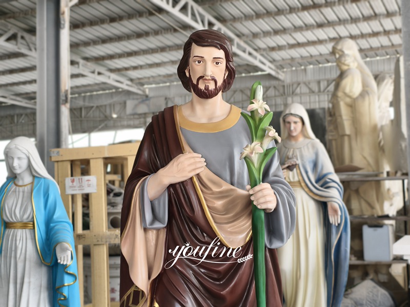 7 Feet Painted Joseph Statue details
