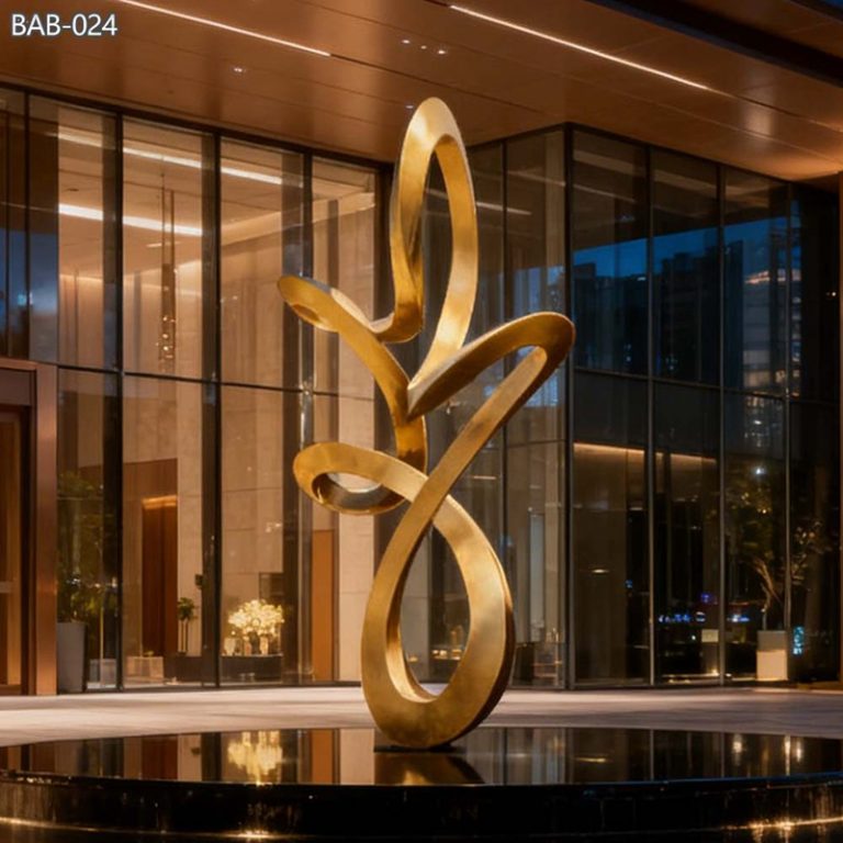 Modern Abstract Golden Sculpture BAB-024
