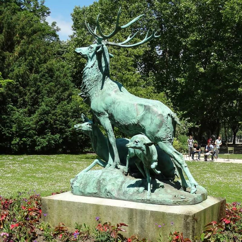 Bronze Deer Family Statue Harde De Cerfs BAN-483