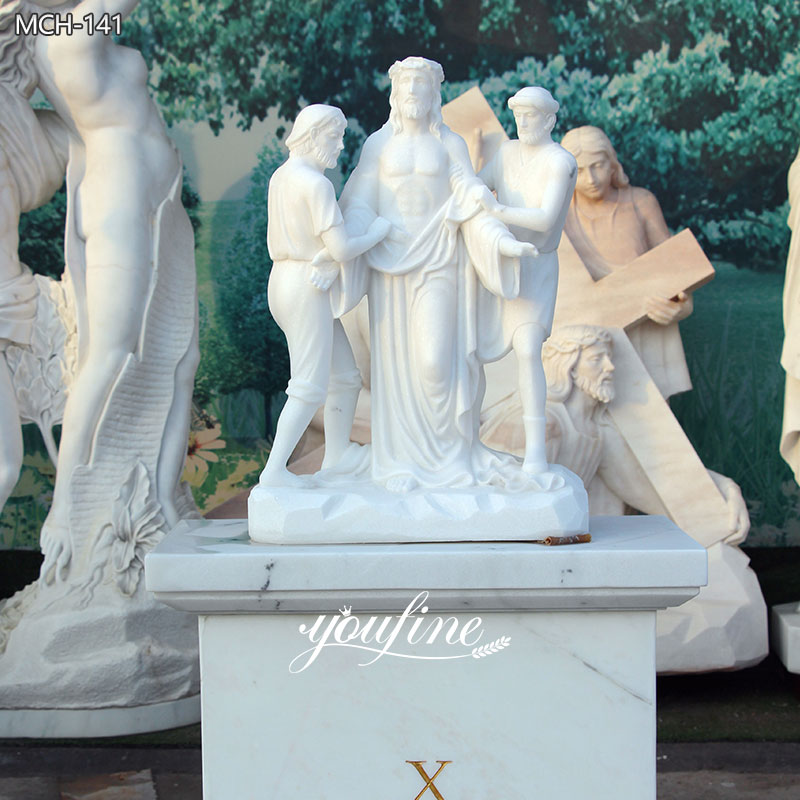 Jesus Is Stripped of His Garments marble church Statue