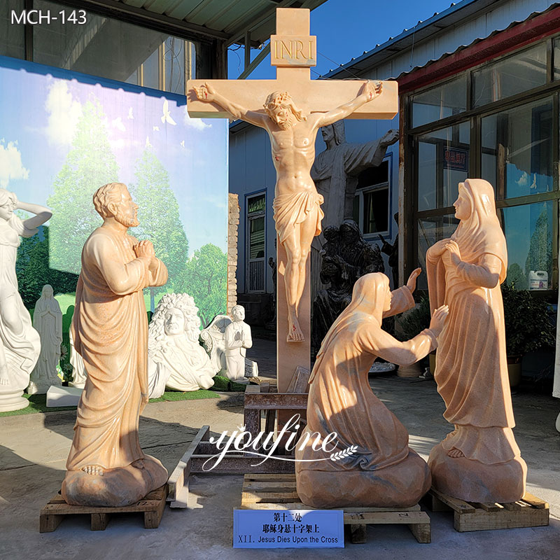 Life Size Jesus Dies On The Cross Statue
