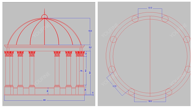 youfine Marble Gazebo Project Drawing