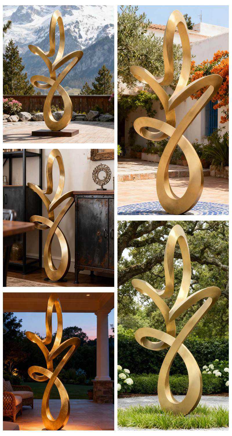 Abstract Golden Sculpture