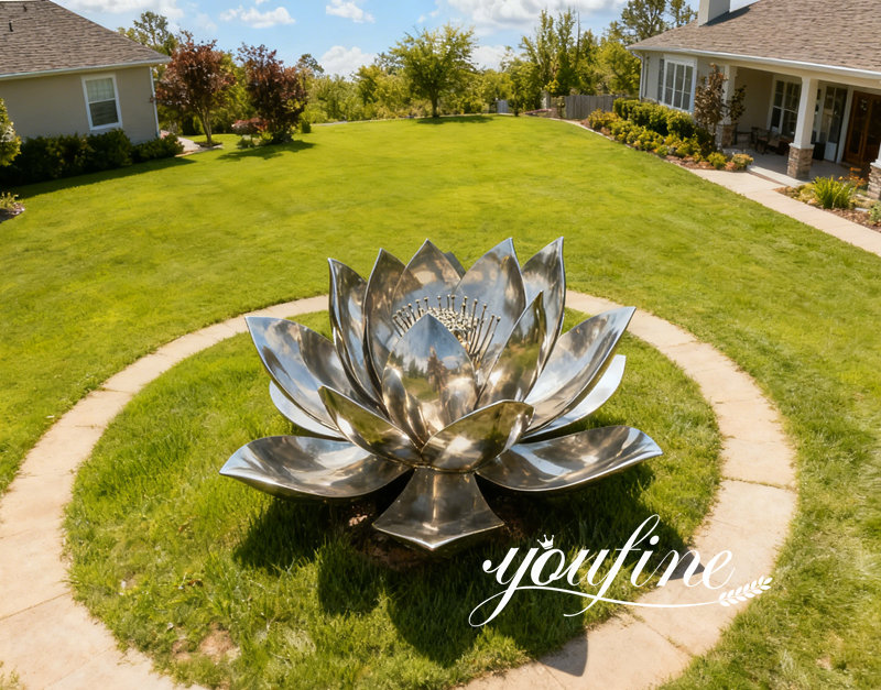 abstract polished lotus sculpture