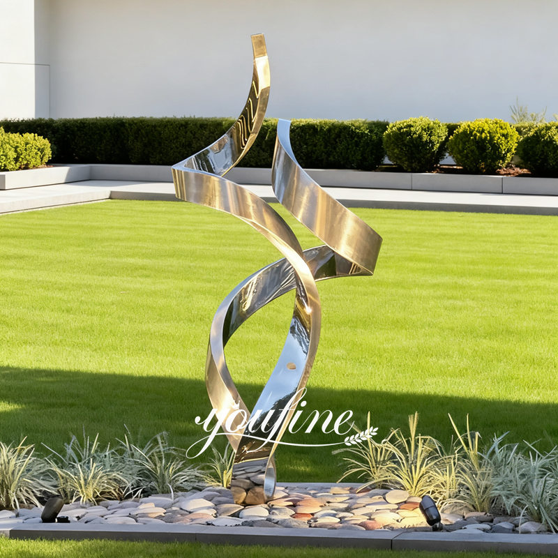 silver ribbon sculpture