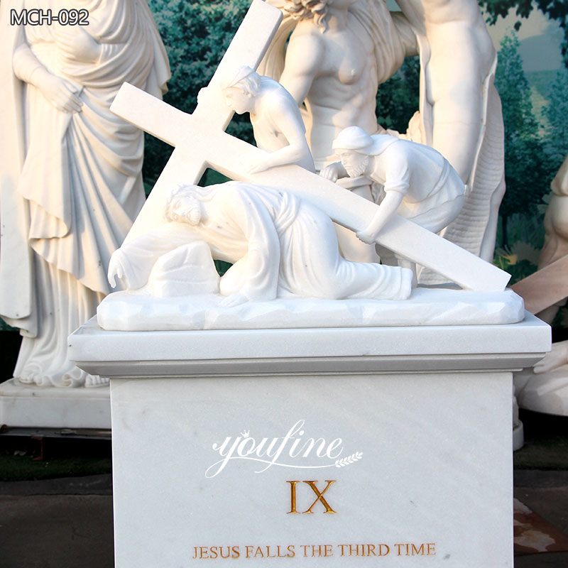 church outdoor Jesus Falls The Third Time marble Statue