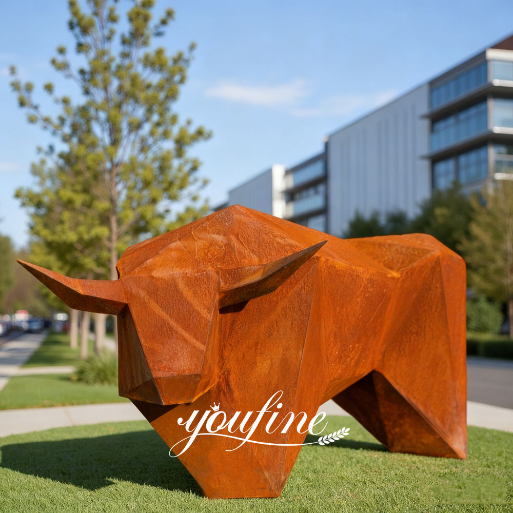 Corten Steel Bull Sculpture SCW-035