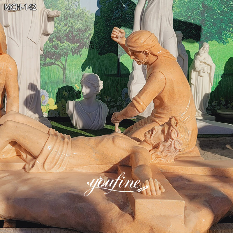 custom Jesus Is Nailed To The Cross Marble Statue