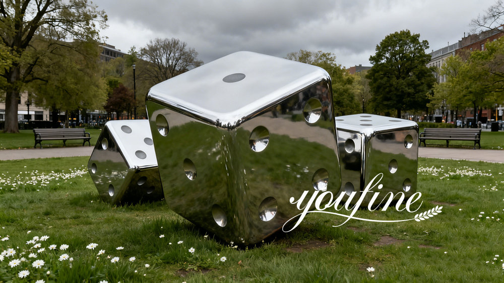 dice sculpture for garden decor