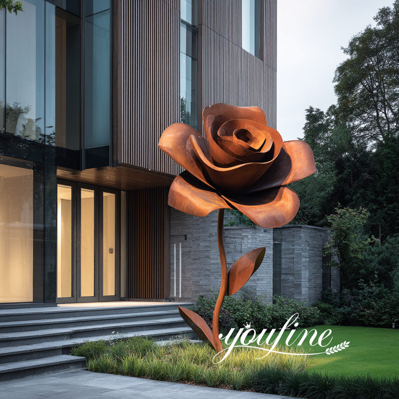large rose flower sculpture