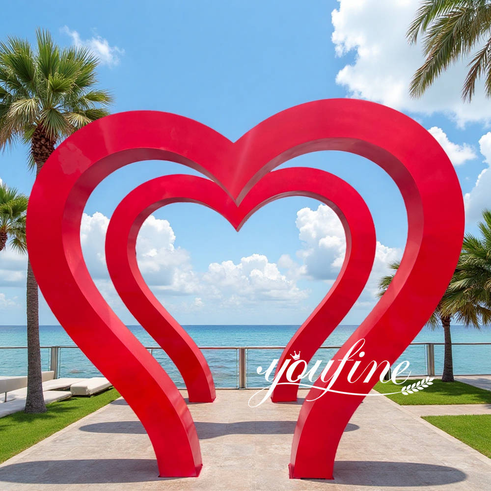 red love gate sculpture