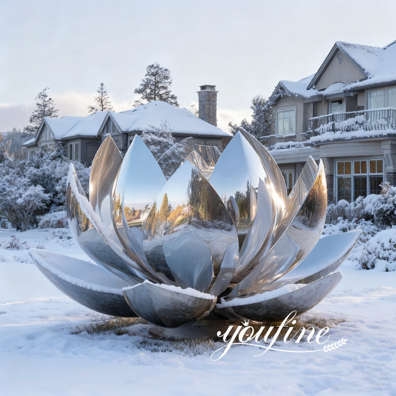 metal lotus sculpture