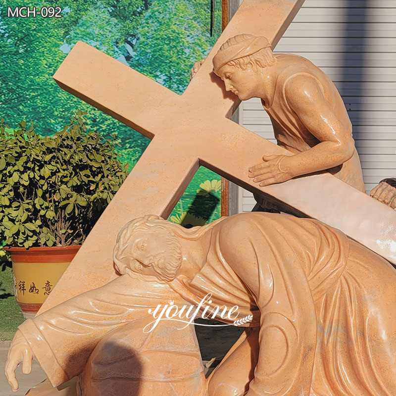 outdoor Jesus Falls The Third Time marble