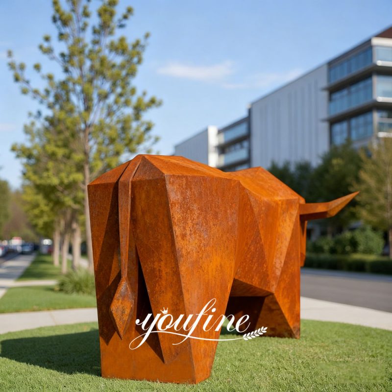 artistic metal bull sculpture