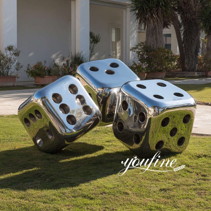 steel dice sculptures