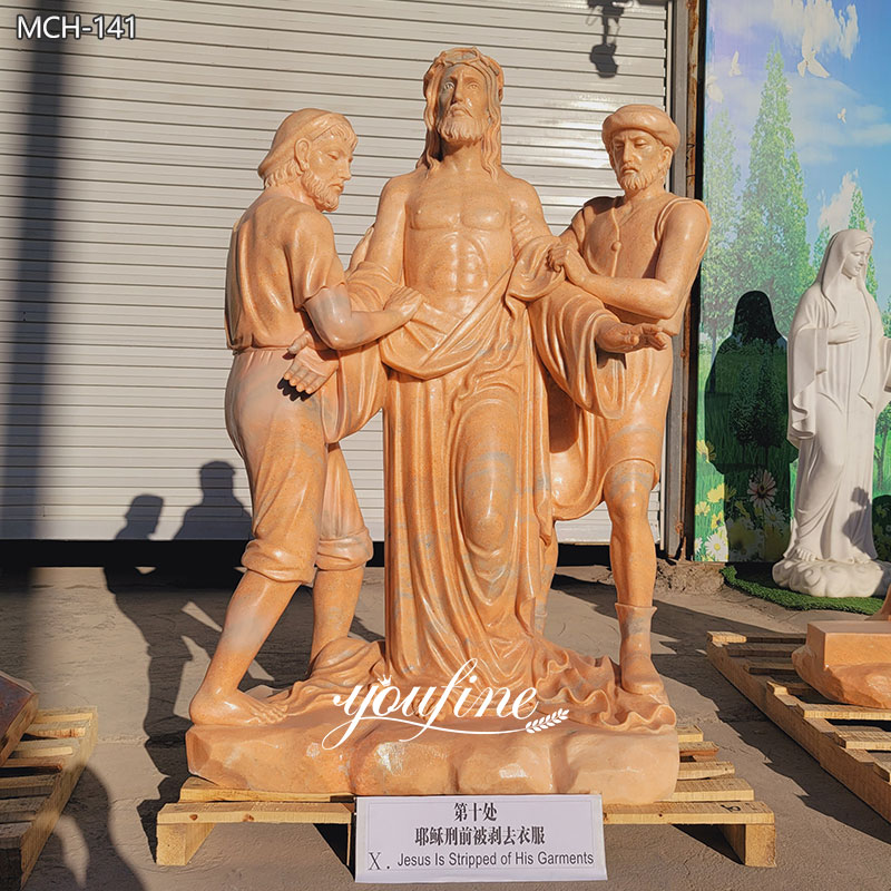 youFine Jesus Is Stripped of His Garments marble Statue