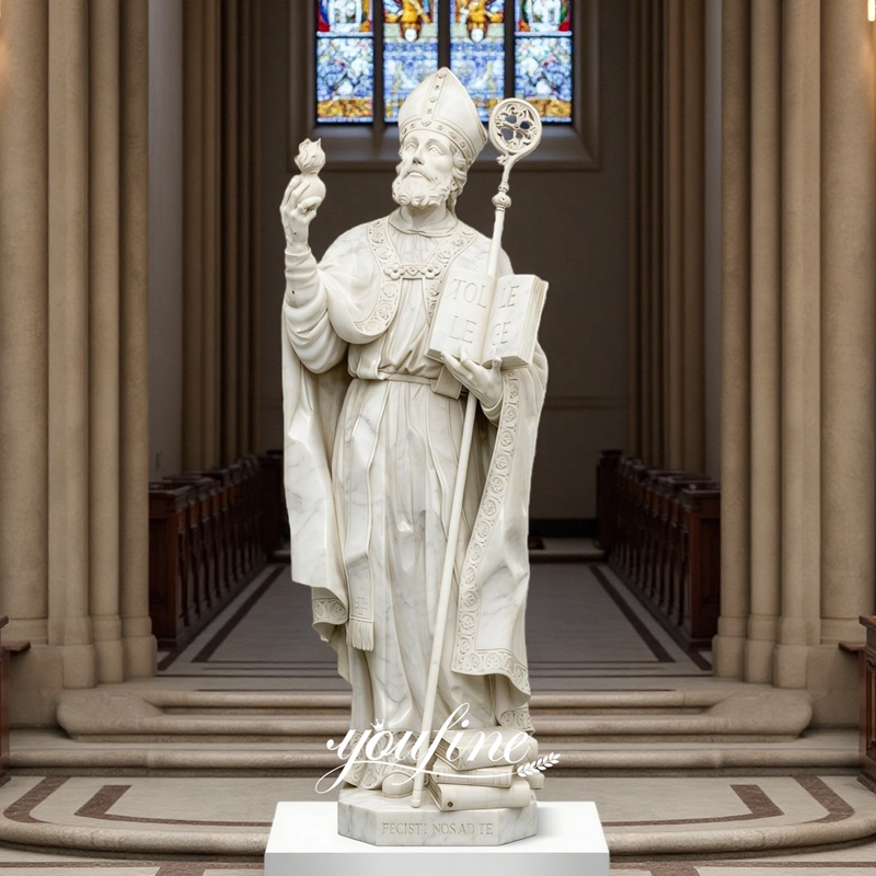 Katholische Marmorstatue des Heiligen Augustinus, 6 m