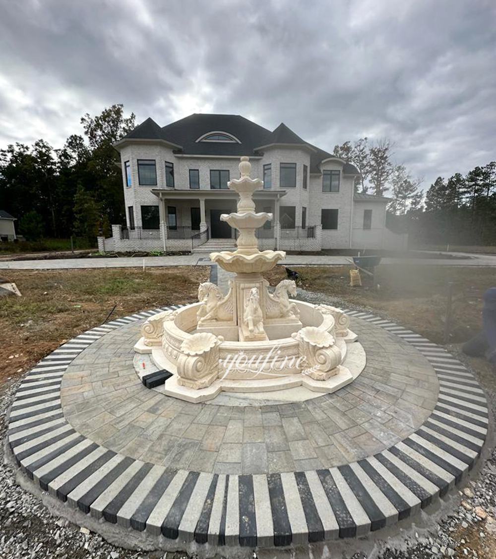 marble Egyptian beige horse statue fountains at Australian B&Bs