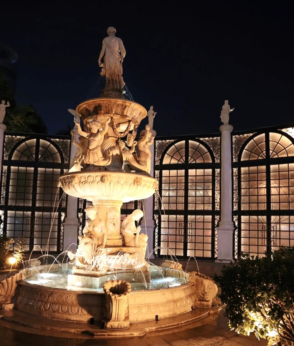Famous Legend Hotel Beige Neptune Fountain with light