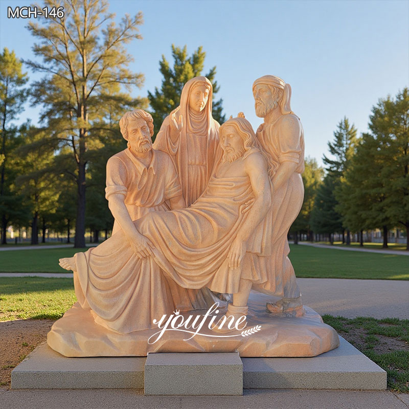 Station XIV | Jesus Is Laid in the Tomb Marble Statue