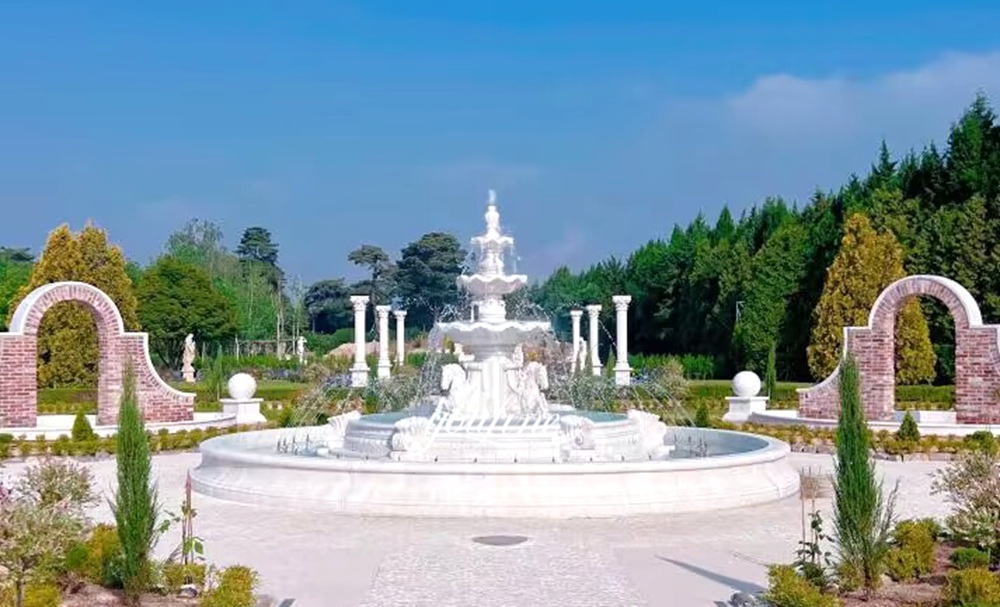Korean Estate Marble Horse Fountain