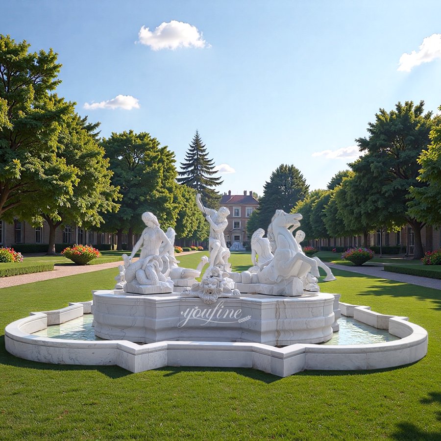 Roman Marble Neptune Fountain Replica MFO-039